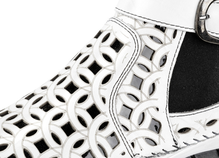 Stiefel & Stiefeletten - Gemini, sommerliche Damen-Boots, Weite G, mit herausnehmbarem Fußbett, in Größe 035 bis 042, in Farbe SCHWARZ-RUBINROT Ansicht 6