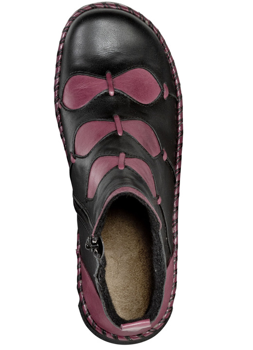 Stiefel & Stiefeletten - Gemini Bootie aus dezent schattiertem Rind-Nappaleder, in Größe 036 bis 042, in Farbe SCHWARZ-BORDEAUX Ansicht 2