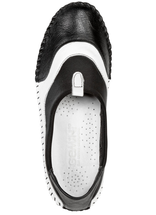 Slipper & Schnürschuhe - Gemini, bequeme Damen-Slipper, Weite G, mit herausnehmbarem Fußbett, in Größe 035 bis 042, in Farbe SCHWARZ-ROT Ansicht 5