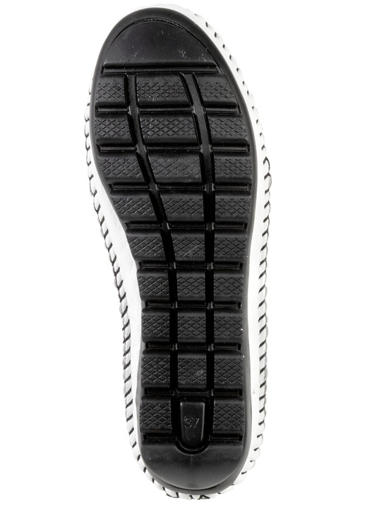 Slipper & Schnürschuhe - Gemini, bequeme Damen-Slipper, Weite G, mit herausnehmbarem Fußbett, in Größe 035 bis 042, in Farbe SCHWARZ-ROT Ansicht 6