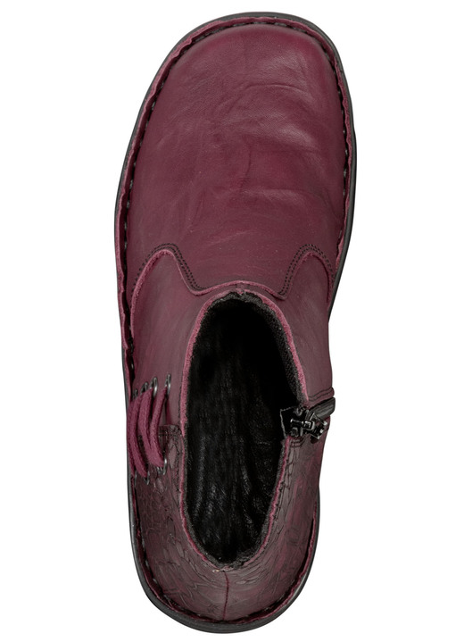 - ELENA EDEN Bootie mit Knitter-Struktur, in Größe 036 bis 042, in Farbe BURGUND Ansicht 2