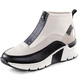 Stiefel & Stiefeletten - Rieker, stylische Damen-Boots, Weite G, mit Reißverschluss – Farbe ECRU-SCHWARZ – Ansicht 1 Stiefel & Stiefeletten - Rieker, stylische Damen-Boots, Weite G, mit Reißverschluss, in Größe 036 bis 042, in Farbe ECRU-SCHWARZ – Farbe ECRU-SCHWARZ – Ansicht 1