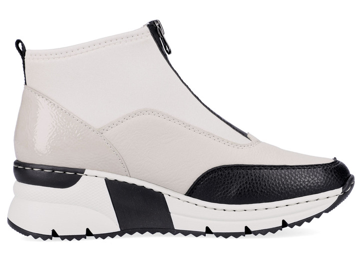 Stiefel & Stiefeletten - Rieker, stylische Damen-Boots, Weite G, mit Reißverschluss Ansicht 5 Stiefel & Stiefeletten - Rieker, stylische Damen-Boots, Weite G, mit Reißverschluss, in Größe 036 bis 042, in Farbe ECRU-SCHWARZ Ansicht 5