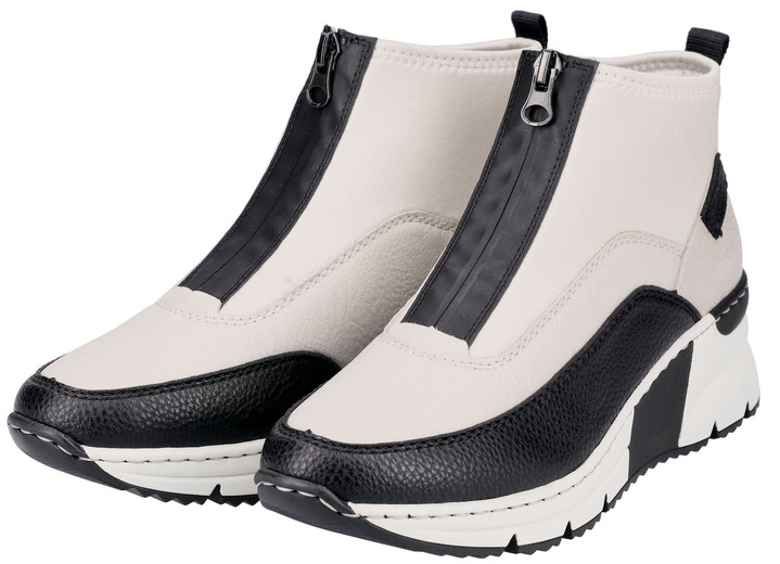 Stiefel & Stiefeletten - Rieker, stylische Damen-Boots, Weite G, mit Reißverschluss Ansicht 7 Stiefel & Stiefeletten - Rieker, stylische Damen-Boots, Weite G, mit Reißverschluss, in Größe 036 bis 042, in Farbe ECRU-SCHWARZ Ansicht 7