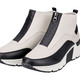Stiefel & Stiefeletten - Rieker, stylische Damen-Boots, Weite G, mit Reißverschluss, in Größe 036 bis 042, in Farbe ECRU-SCHWARZ – Farbe ECRU-SCHWARZ – Ansicht 7
