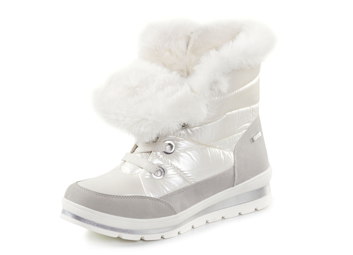 Stiefel & Stiefeletten - ELENA EDEN, gefütterte Damen-Boots, Winterschuhe, Weite G, mit herausnehmbarem Fußbett, in Größe 3 1/2 bis 8, in Farbe PERLWEISS-GRAU Ansicht 4