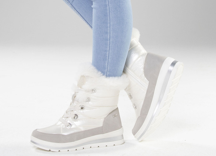 Stiefel & Stiefeletten - ELENA EDEN, gefütterte Damen-Boots, Winterschuhe, Weite G, mit herausnehmbarem Fußbett Ansicht 5 Stiefel & Stiefeletten - ELENA EDEN, gefütterte Damen-Boots, Winterschuhe, Weite G, mit herausnehmbarem Fußbett, in Größe 3 1/2 bis 8, in Farbe PERLWEISS-GRAU Ansicht 5