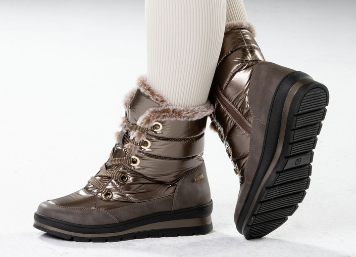 Stiefel & Stiefeletten - ELENA EDEN, gefütterte Damen-Boots, Winterschuhe, Weite G, mit herausnehmbarem Fußbett, in Größe 3 1/2 bis 8, in Farbe PERLWEISS-GRAU Ansicht 14