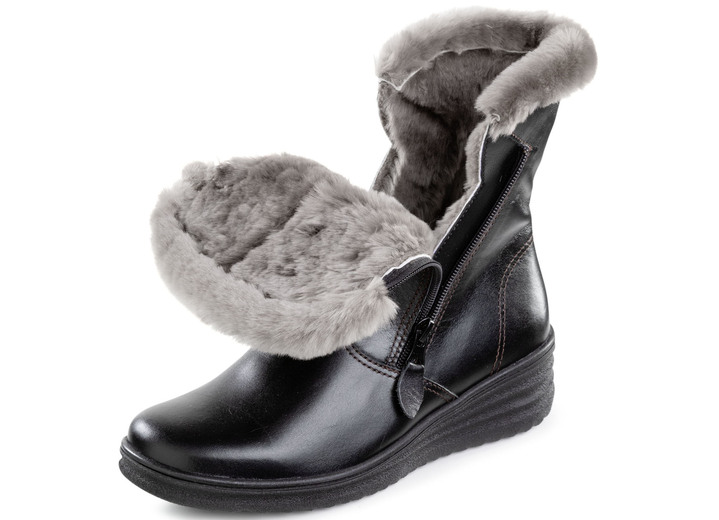 Stiefel & Stiefeletten - ELENA EDEN, gefütterte Damen-Stiefeletten, Winterschuhe, Weite H, mit Lammfell , in Größe 036 bis 041, in Farbe BEIGE Ansicht 10