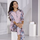 Schlafanzüge & Shortys - Schlafanzug mit Bündchen und langen Ärmeln, in Größe 036 bis 056, in Farbe MAUVE-BUNT