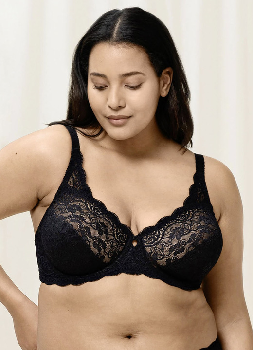 Damen - Triumph Amourette Bügel-BH mit Elastikspitze, in Größe 075 bis 100, in Cup D, in Farbe WEISS Ansicht 11