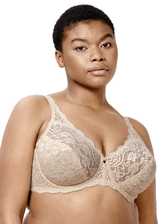 Damen - Triumph Amourette Bügel-BH mit Elastikspitze, in Größe 075 bis 100, in Cup D, in Farbe WEISS Ansicht 6