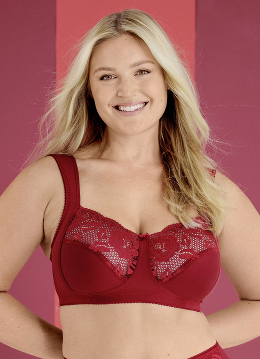 BH mit Spitze - Miss Mary BH mit elastischen Spitzeneinsätzen, in Größe 080 bis 120, in Cup C, in Farbe MARINE Ansicht 19