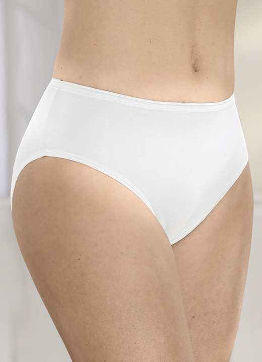 Slips - Brio Lingerie Fünferpack Slips mit elastischen Abschlüssen, auch als Spar-Zehnerpack erhältlich, in Größe 036 bis 048, in Farbe 3X SCHWARZ, 2X WEISS, in Ausführung Fünferpack Slps Ansicht 3