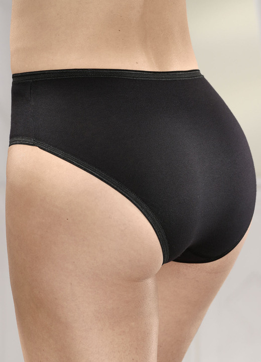 Slips - Brio Lingerie Fünferpack Slips mit elastischen Abschlüssen, auch als Spar-Zehnerpack erhältlich, in Größe 036 bis 048, in Farbe 3X SCHWARZ, 2X WEISS, in Ausführung Fünferpack Slps Ansicht 2