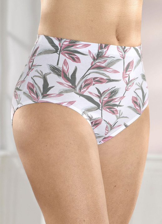 - Viererpack Slips mit Floraldessin, in Größe 038 bis 056, in Farbe WEISS-BUNT Ansicht 1