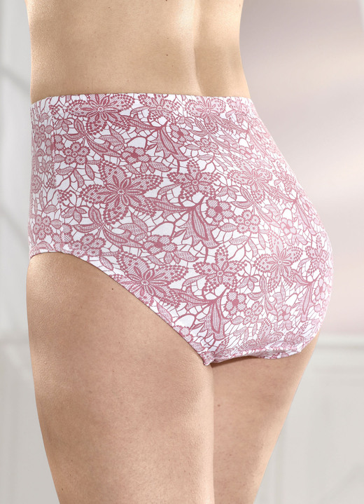 - Viererpack Slips mit Druckdessin, in Größe 038 bis 056, in Farbe WEISS-KORALLE BEDRUCKT Ansicht 2