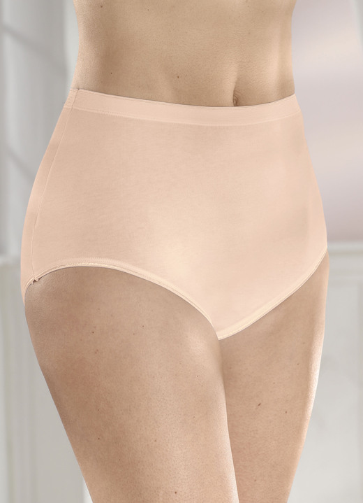 Slips - brio lingerie Fünferpack Slips mit elastischen Abschlüssen, in Größe 040 bis 058, in Farbe WEISS Ansicht 3