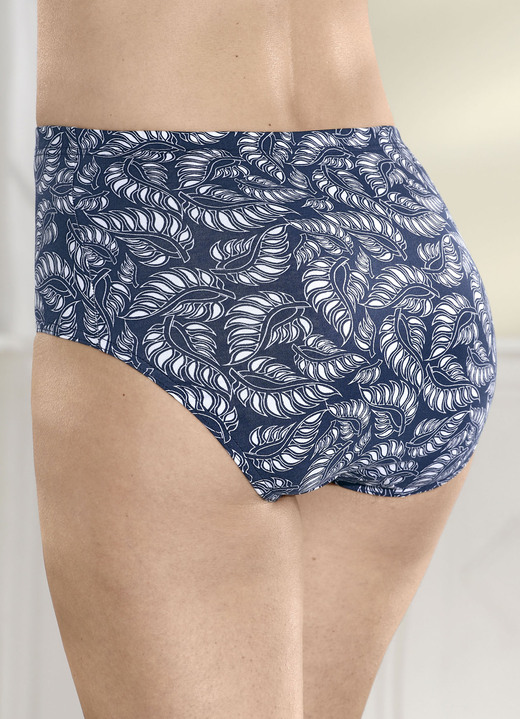 - Viererpack Slips mit Druckdessin, in Größe 038 bis 056, in Farbe MARINE-WEISS Ansicht 2