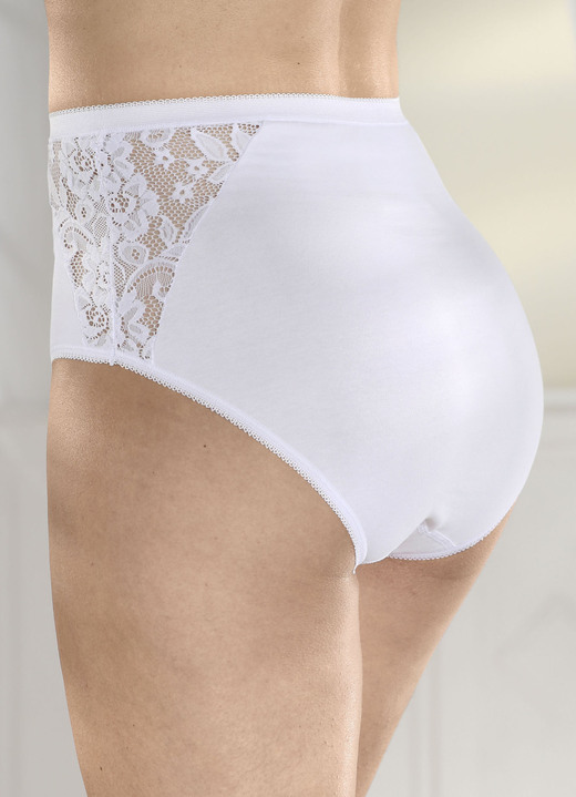 - Dreierpack Laurina Slips, in Größe 038 bis 054, in Farbe WEISS Ansicht 2