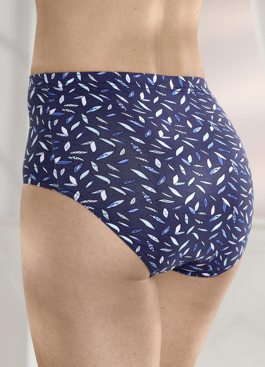 Slips - Viererpack Slips mit farbharmonischem Druckdessin, in Größe 038 bis 056, in Farbe MARINE-BUNT Ansicht 2