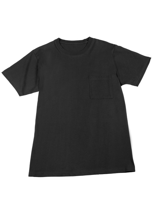 - Zweierpack Shirts mit Brusttasche, in Größe L bis XXL, in Farbe 1X PETROL, 1X SCHWARZ Ansicht 2