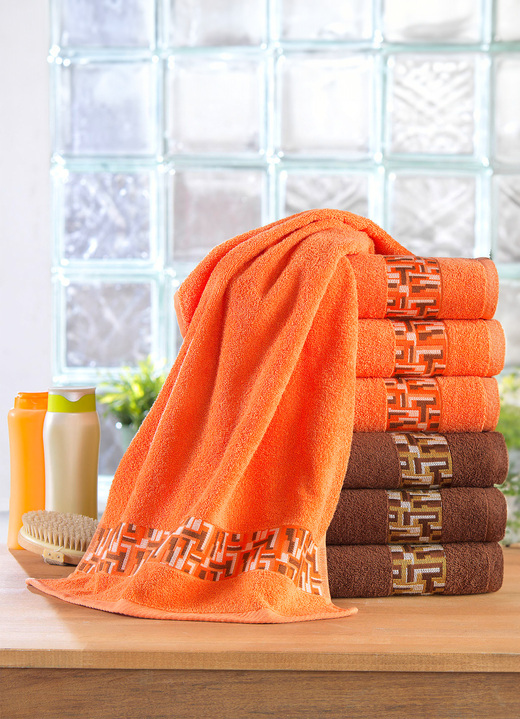 Frottier Handtücher - Frottier-Serie mit Jacquard-Bordüre, in Größe 200 (1 Handtuch, 50/100 cm) bis 205 (5-teiliges Sparset), in Farbe WEISS Ansicht 2