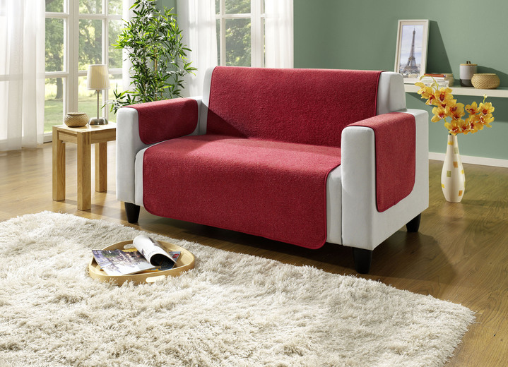 Sessel- & Sofaüberwürfe - Hochwertige Wohnaccessoires mit Bandeinfassung Ansicht 5 Sessel- & Sofaüberwürfe - Hochwertige Wohnaccessoires mit Bandeinfassung, in Größe 101 (Sesselschoner, 50x150 cm) bis 865 (2 Armlehnenschoner, 50x 70 cm), in Farbe SAND Ansicht 5