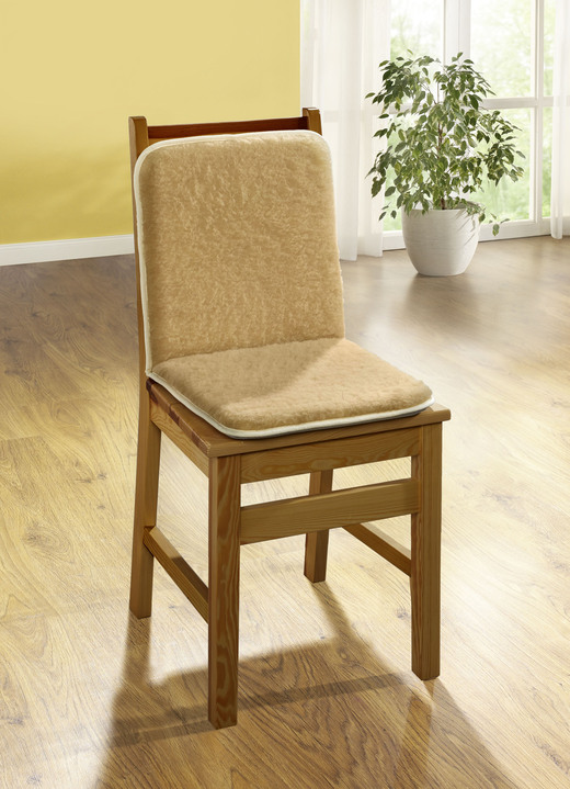 Heimtextilien - Sitzkissen mit Rücken aus reiner Schurwolle, in Farbe CAMEL Ansicht 1
