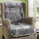 - Wohlig weiche Lammfell-Sesselschoner, in Farbe SILBER – Farbe ANTHRAZIT – Ansicht 1
