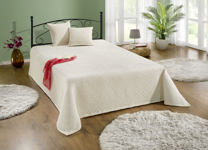 Tagesdecken - Traumhafte Tagesdecke, in Größe 873 (für Einzelbett, 140x200 cm) bis 920 (Kissenbezug, 40x 40 cm), in Farbe ECRU Ansicht 2