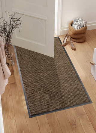 Garten - Vielseitiger Schmutzfangläufer nach Ihren Wunschmaßen, in Größe 104 (Läufer, 120 cm breit) bis 105 (Läufer, 90 cm breit), in Farbe BLAU – Farbe BRAUN – Ansicht 