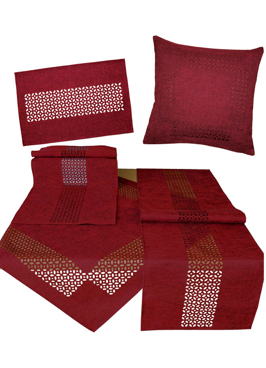 Tischdecken - Tischdecke mit dekorativer Lochstanzung Ansicht 7 Tischdecken - Tischdecke mit dekorativer Lochstanzung, in Größe 135 (2x Platzset, 30/ 45 cm) bis 404 (Kissenbezug, 40/ 40 cm), in Farbe WEISS Ansicht 7