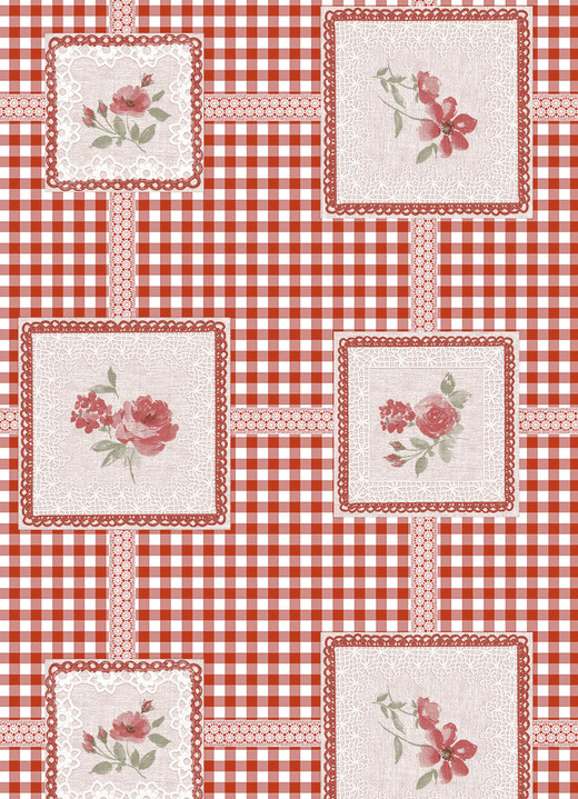 Gartentischdecken - Pflegeleichte Wachstuch-Tischdecke, in Größe 108 (Tischdecke, 80/ 80 cm) bis 140 (Tischdecke, 140/210 cm), in Farbe ROT Ansicht 2