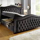 Boxspringbetten - Boxspringbett mit gepolsterten Kopf- und Fußteil – Farbe SCHWARZ – Ansicht 2 Boxspringbetten - Boxspringbett mit gepolsterten Kopf- und Fußteil, in Farbe BEIGE – Farbe SCHWARZ – Ansicht 2