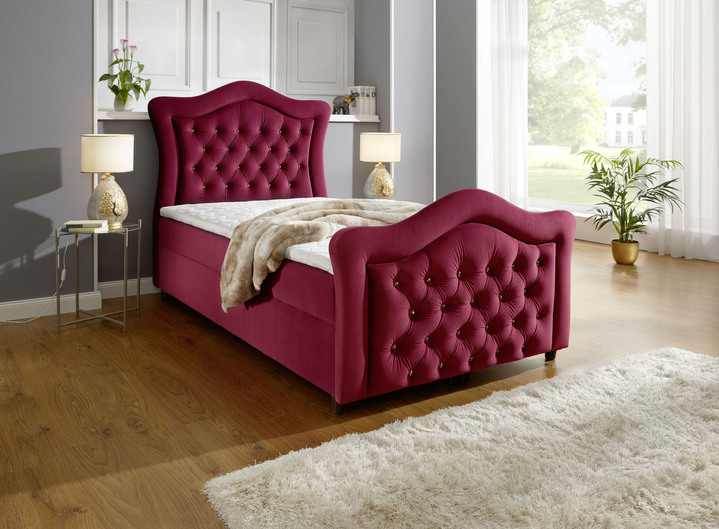 Boxspringbetten - Boxspringbett mit gepolsterten Kopf- und Fußteil Ansicht 5 Boxspringbetten - Boxspringbett mit gepolsterten Kopf- und Fußteil, in Farbe BEIGE Ansicht 5