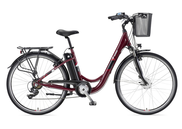 Elektromobilität - Das perfekte City-E-Bike, in Farbe WEINROT Ansicht 1