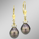 - Ohrringe mit Tahiti-Zuchtperlen, in Farbe  – Ansicht 1