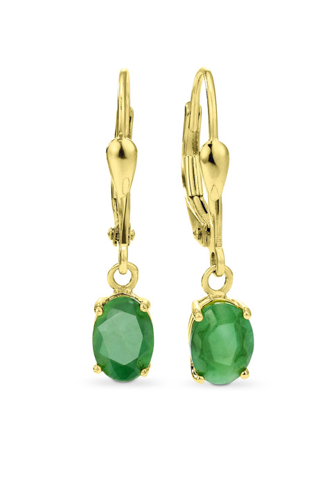 Ohrschmuck - Bezaubernde Ohrringe mit echtem Edelstein Ansicht 2 Ohrschmuck - Bezaubernde Ohrringe mit echtem Edelstein, in Farbe , in Ausführung Echt Smaragd Ansicht 2