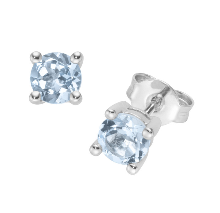 Ohrschmuck - Zeitlose Eleganz: Ohrstecker mit beh. Blautopas, in Farbe  Ansicht 2