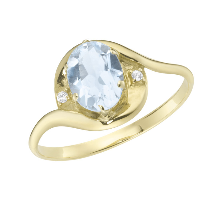 Ringe - Schicker Damenring mit echt Aquamarin Ansicht 2 Ringe - Schicker Damenring mit echt Aquamarin, in Größe 160 bis 220, in Farbe  Ansicht 2