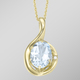 - Schicker Anhänger mit echt Aquamarin und Erbskette, in Farbe  – Ansicht 1