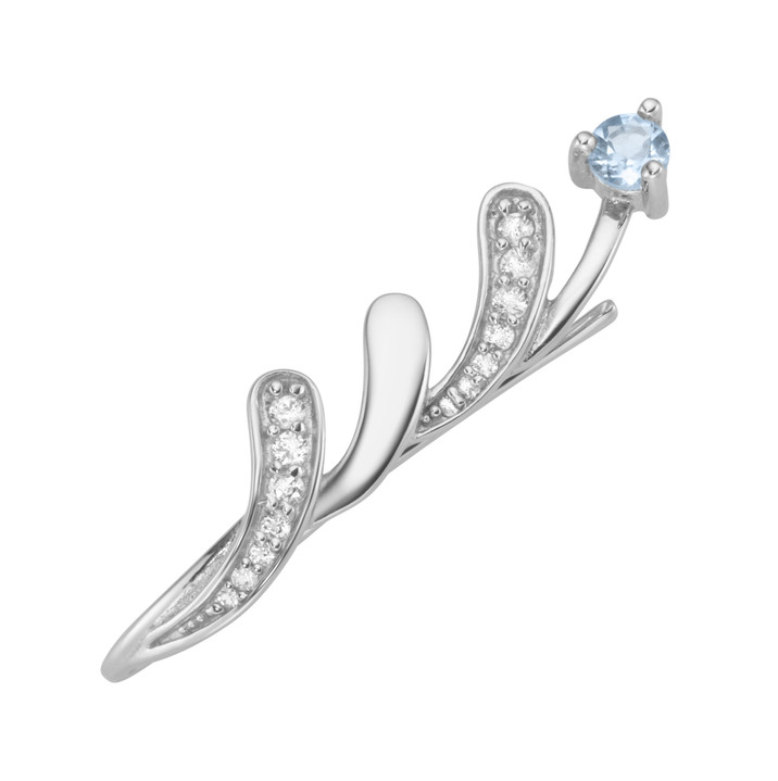 Ohrschmuck - Moderne Ohrhaken mit Blautopas und Zirkonia, in Farbe  Ansicht 3