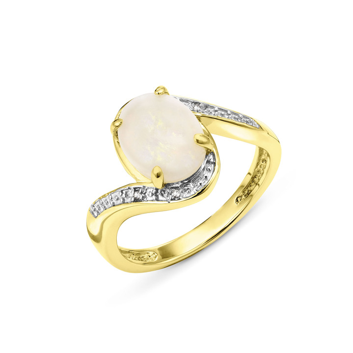 Ringe - Damenring mit Diamanten und echt Opal, in Größe 160 bis 220, in Farbe  Ansicht 2