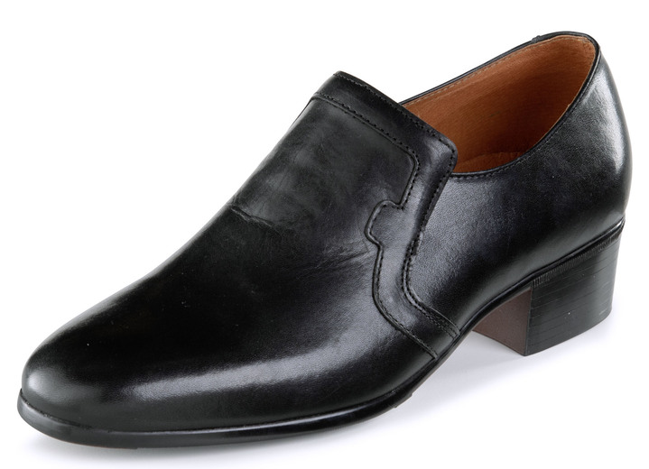 Slipper & Schnürschuhe - GINO GALANTE, elegante Herren-Slipper, mit Gummizug, in Größe 039 bis 046, in Farbe SCHWARZ Ansicht 1