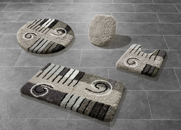 Badgarnituren - Badgarnitur in Table Tuft Qualität , in Größe 100 (Vorleger halbrund, 50/ 80 cm) bis 112 (WC-Deckelbezug, 47/ 50 cm), in Farbe BLAU Ansicht 4