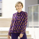 Langarm - Fabelhafte Bluse mit Bindeband – Farbe SCHWARZ-LILA-CAMEL – Ansicht 3 Langarm - Fabelhafte Bluse mit Bindeband, in Größe 036 bis 050, in Farbe SCHWARZ-LILA-CAMEL – Farbe SCHWARZ-LILA-CAMEL – Ansicht 3