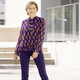 Langarm - Fabelhafte Bluse mit Bindeband – Farbe SCHWARZ-LILA-CAMEL – Ansicht 4 Langarm - Fabelhafte Bluse mit Bindeband, in Größe 036 bis 050, in Farbe SCHWARZ-LILA-CAMEL – Farbe SCHWARZ-LILA-CAMEL – Ansicht 4