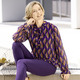 Langarm - Fabelhafte Bluse mit Bindeband – Farbe SCHWARZ-LILA-CAMEL – Ansicht 1 Langarm - Fabelhafte Bluse mit Bindeband, in Größe 036 bis 050, in Farbe SCHWARZ-LILA-CAMEL – Farbe SCHWARZ-LILA-CAMEL – Ansicht 1