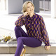 Langarm - Fabelhafte Bluse mit Bindeband – Farbe SCHWARZ-LILA-CAMEL – Ansicht 2 Langarm - Fabelhafte Bluse mit Bindeband, in Größe 036 bis 050, in Farbe SCHWARZ-LILA-CAMEL – Farbe SCHWARZ-LILA-CAMEL – Ansicht 2